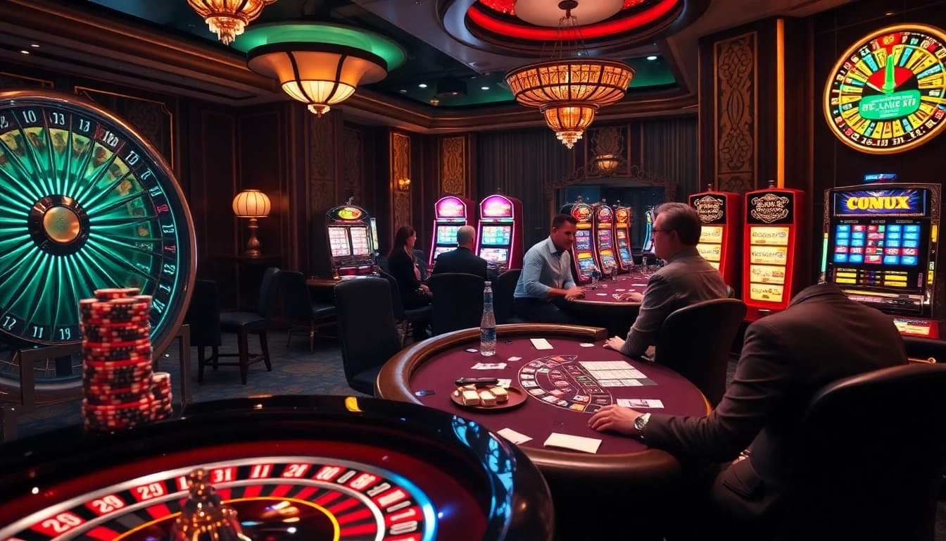 Go8 players enjoying a thrilling casino experience at blackjack and roulette tables.