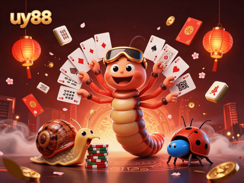 Engage with uy88's vibrant casino world featuring colorful cards and high-stakes excitement.