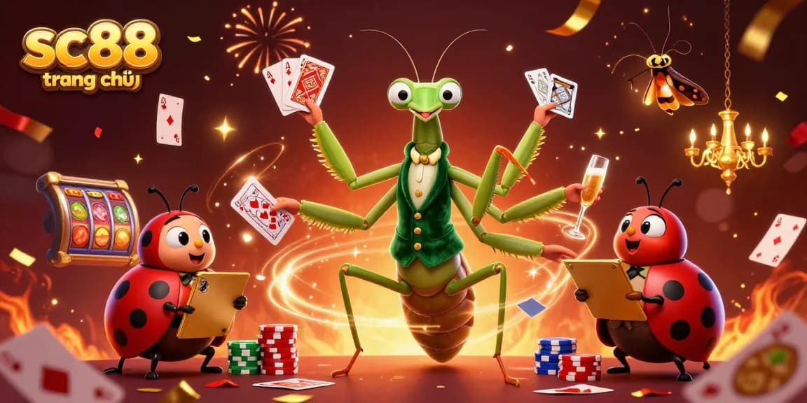 Experience the thrilling world of sc88 trang chủ with an engaging 3D casino illustration full of vibrant characters and exciting elements.