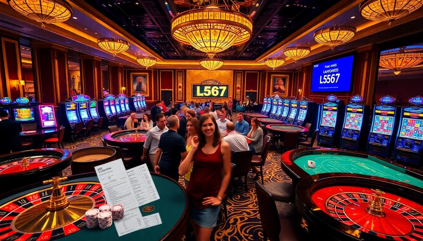 L567 players enjoying vibrant casino action at elegant gaming tables