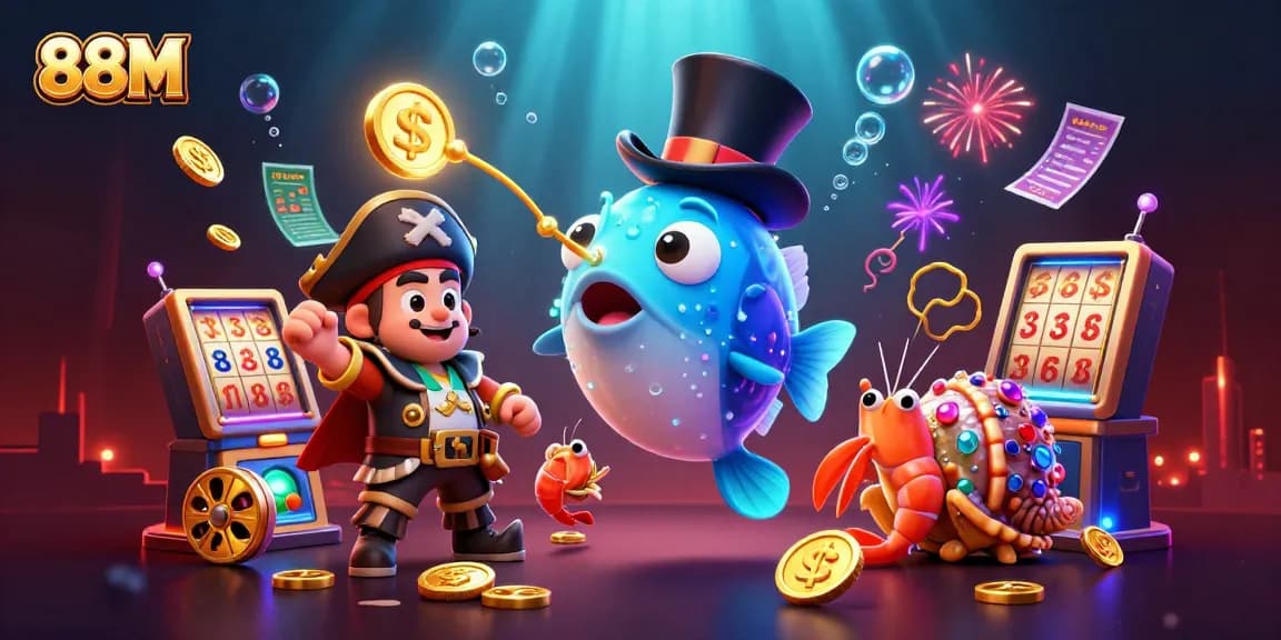 Win big with 88M while deep-sea characters and vibrant casino elements create excitement.