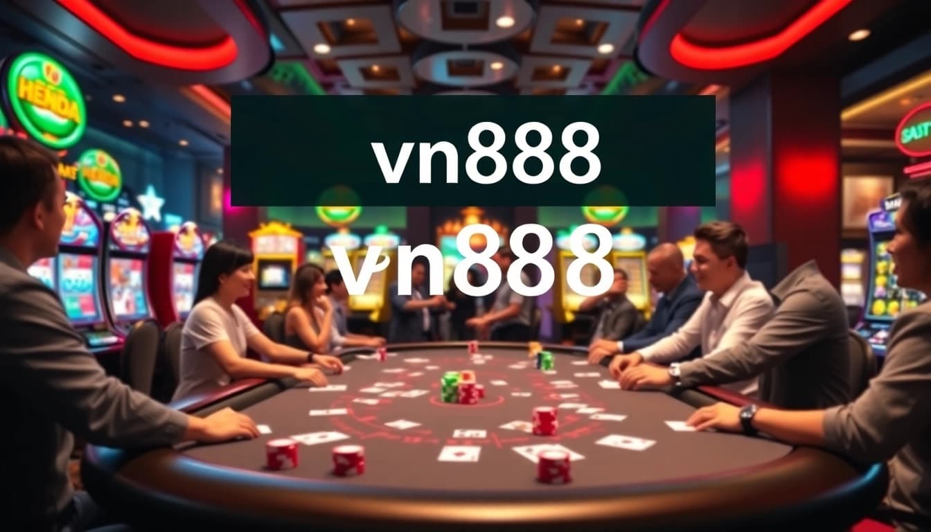 Experience the excitement of gambling at vn888 with vibrant poker chips and high-stakes action.