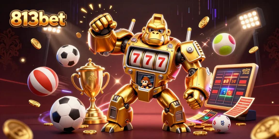 Experimente a emoção do 813bet com um gorila mech em ação, lutando por jackpots e prêmios.