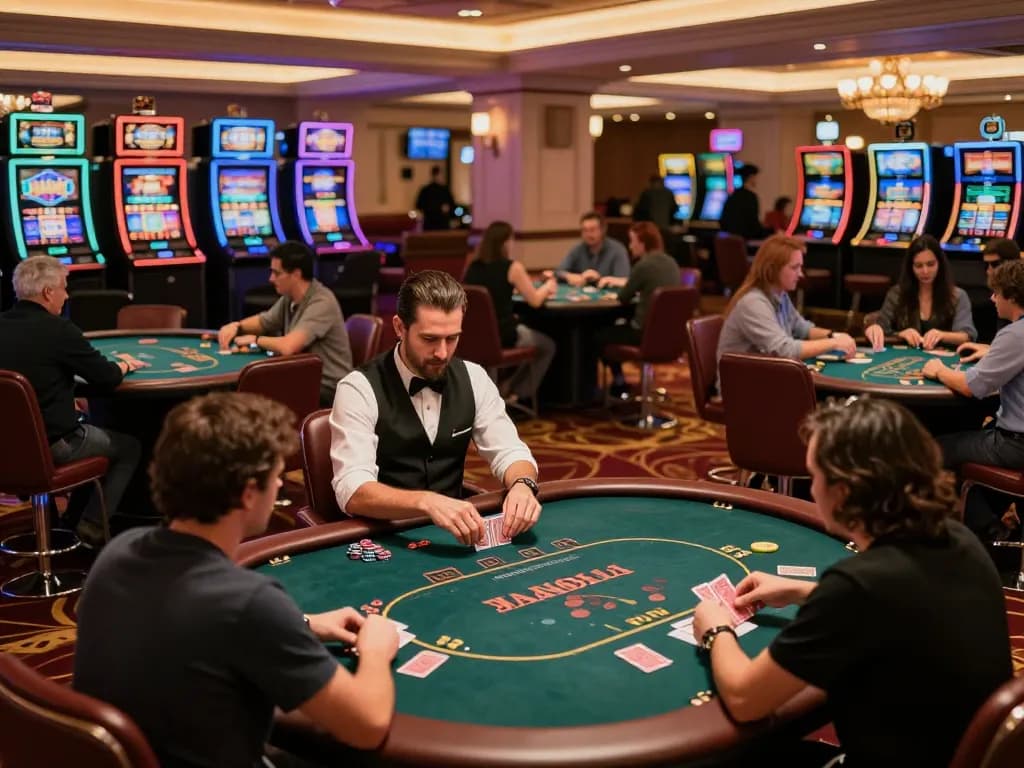 C168 players enjoying engaging poker games at a vibrant casino table, showcasing action and excitement.
