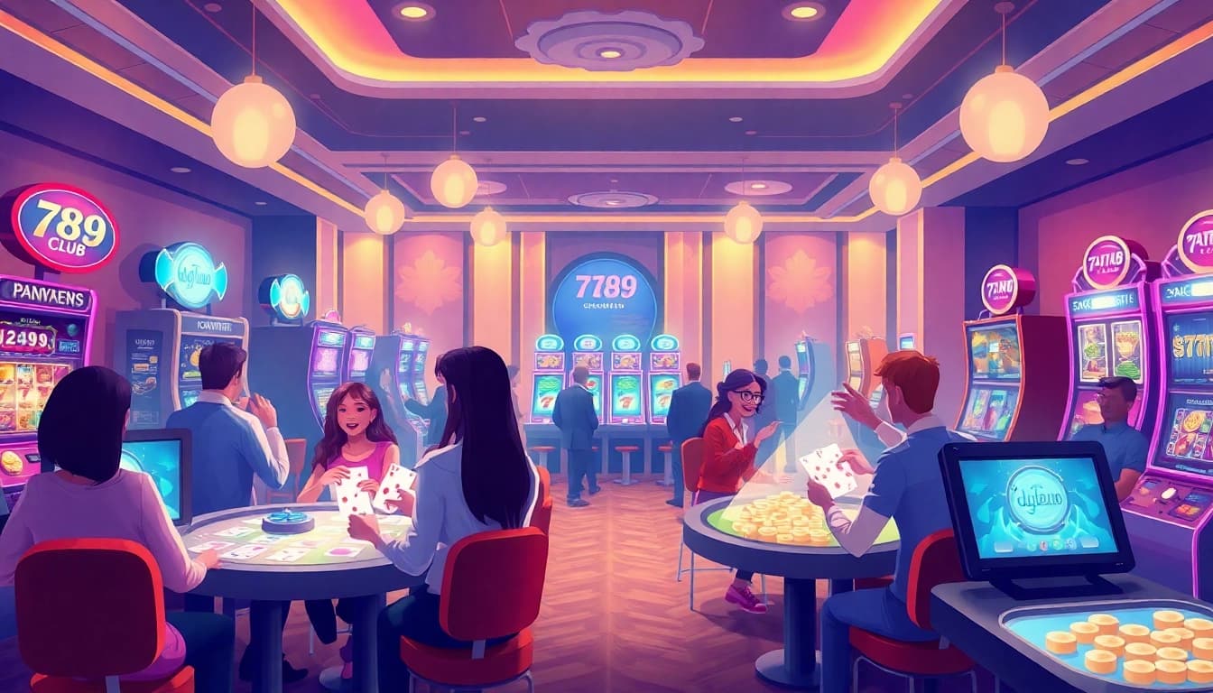 Dynamic online gaming scene emphasizing 789Club đăng nhập with engaging players and vibrant game settings.