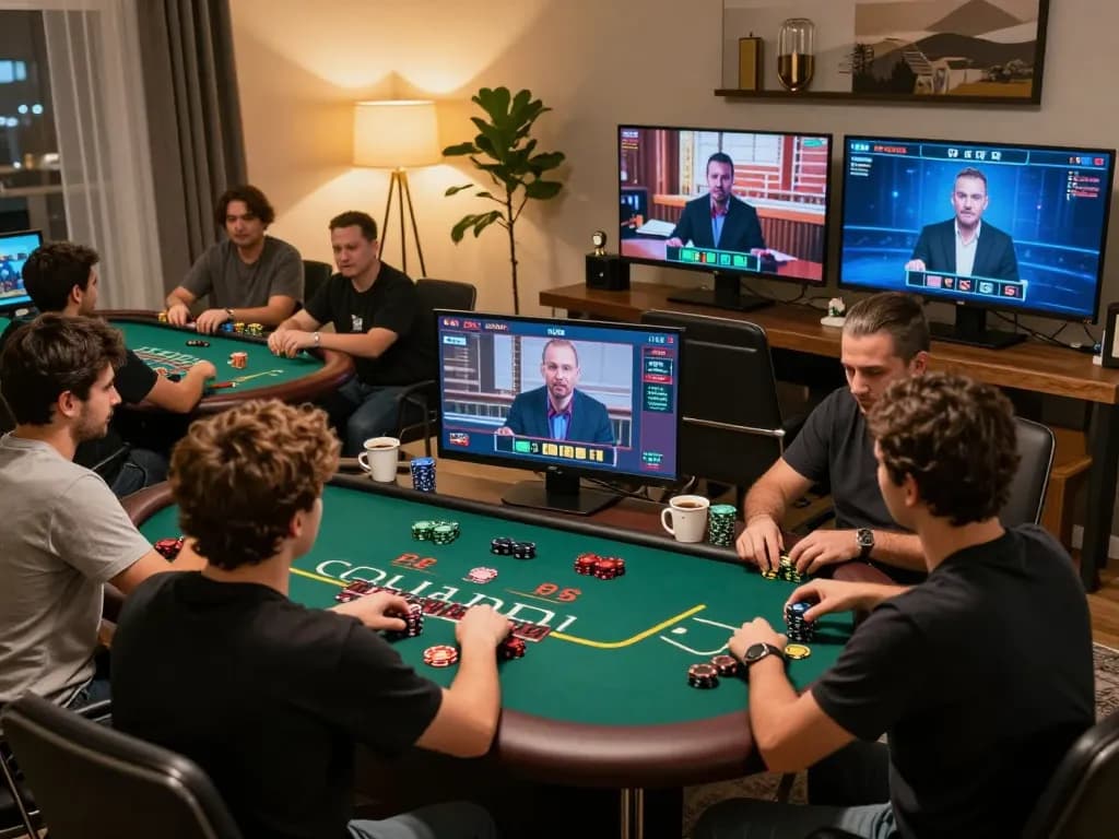 Players enjoying a live dealer blackjack game on 22ff platform, showcasing engaging online gambling experience.