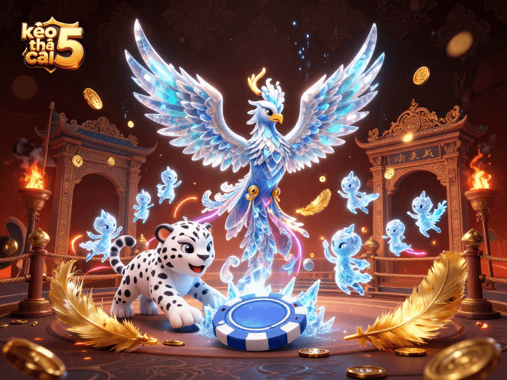 Engage with kèo nhà cái 5 through immersive 3D illustrations of game elements and characters.