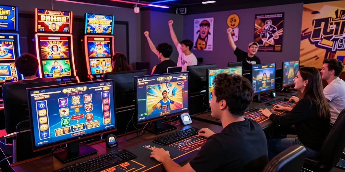 Exciting gaming experience at 79club with players celebrating wins in a vibrant online casino.