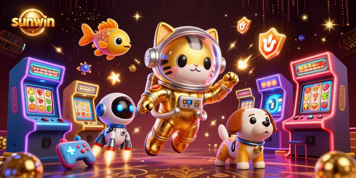 Experience casino excitement with sunwin's astronaut cat and vibrant slot machines.