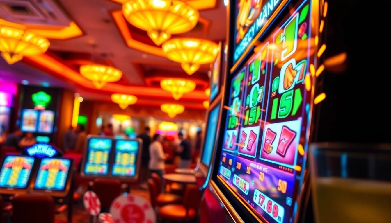 Menang di slot gacor yang menarik dengan suasana kasino yang semarak.
