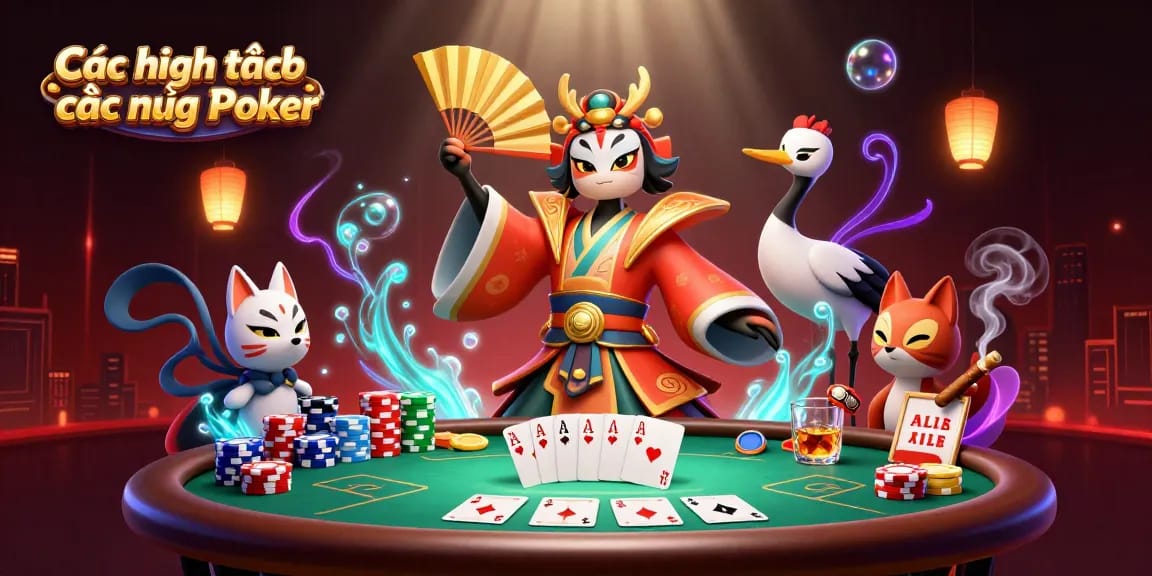 Engaging depiction of Các hình thực cược trong Poker showing strategic gameplay at a vibrant table full of colorful chips and cards.