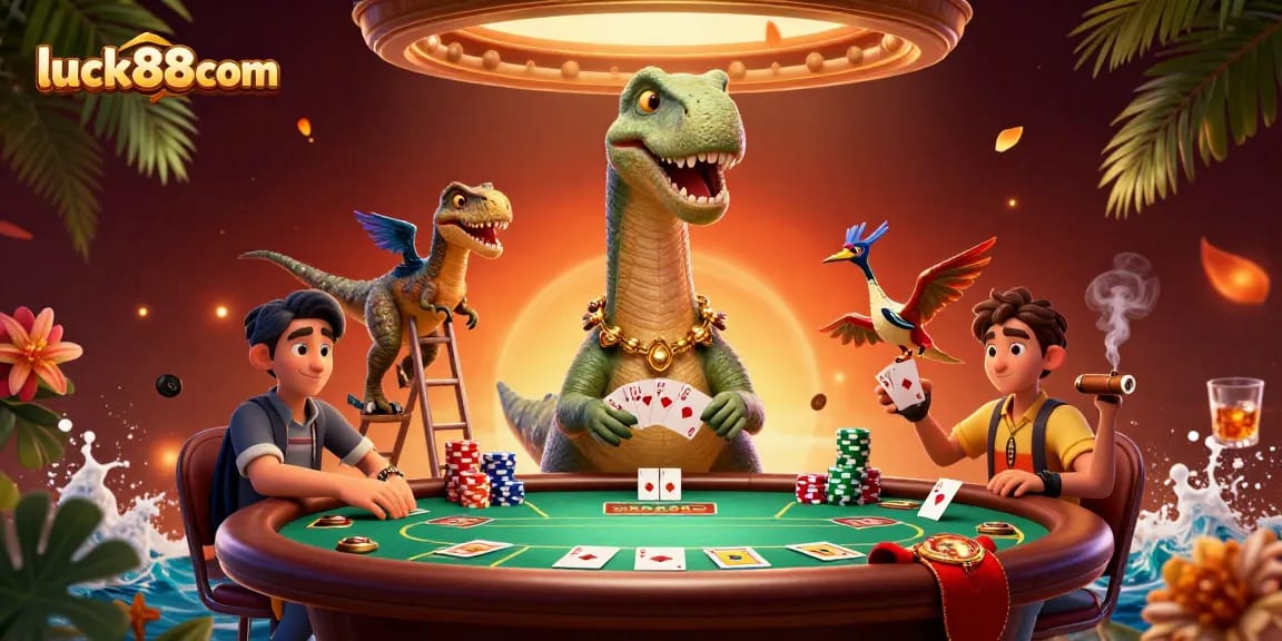 Join the excitement at luck88com with thrilling poker action inside a vibrant casino scene.