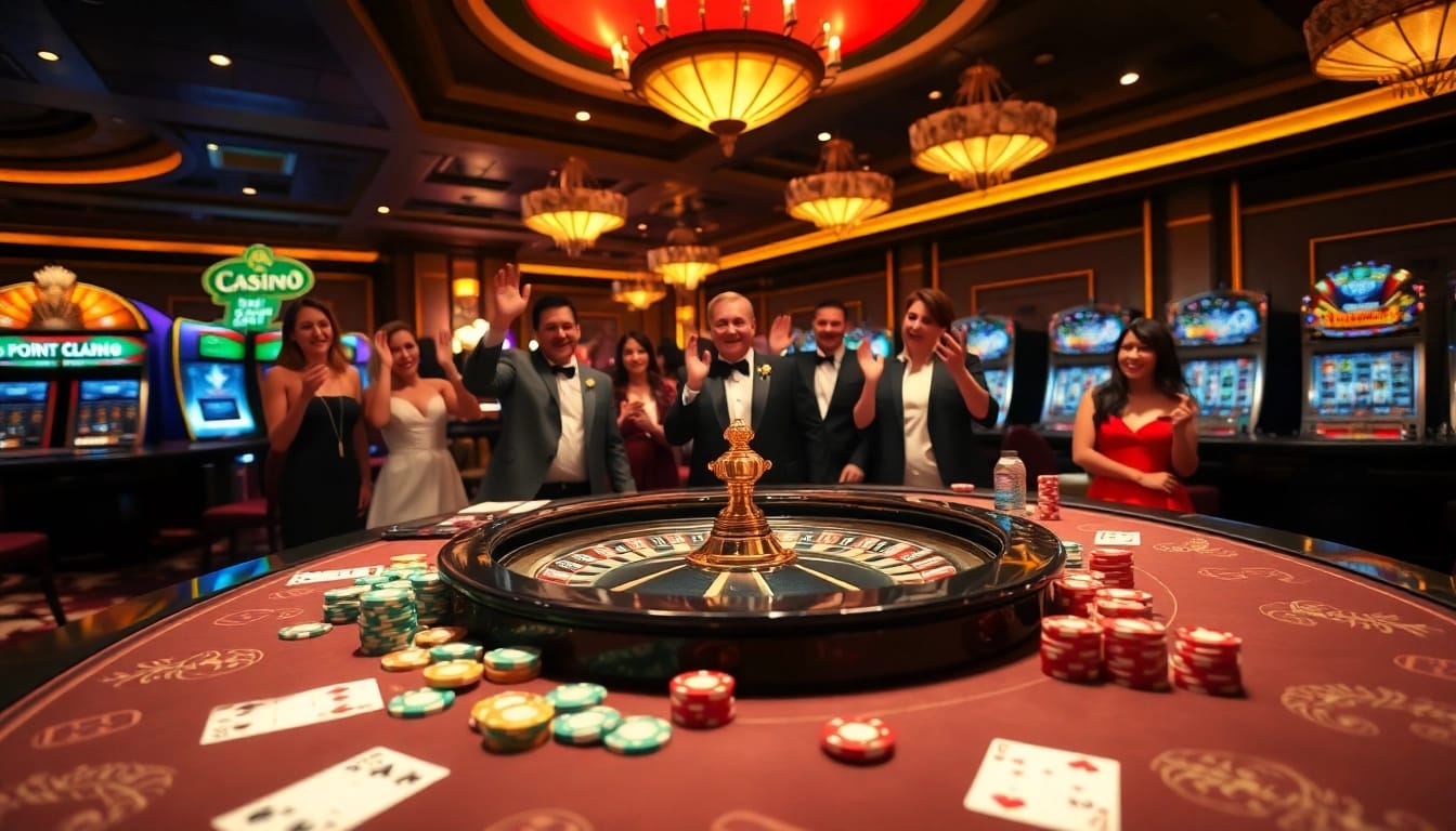 Players enjoying high-stakes games at 7hh casino, showcasing luxury and excitement.