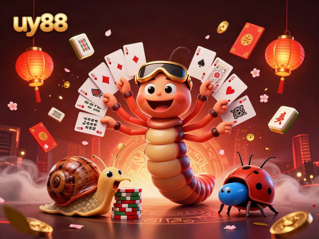 Engage with uy88's vibrant casino world featuring colorful cards and high-stakes excitement.