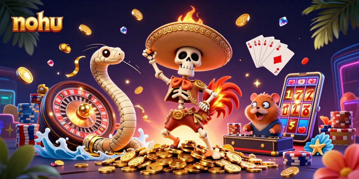 Experience the thrill of nohu casino games with vibrant characters and dynamic elements showcasing a lively gambling scene.
