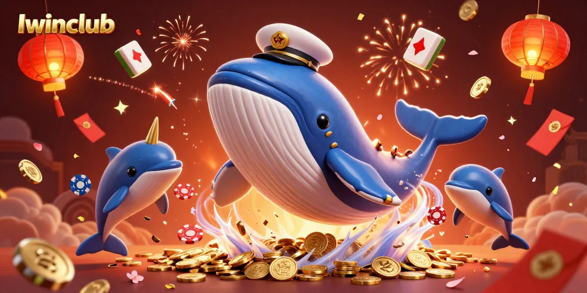 Iwinclub brings thrilling excitement to online gambling with a playful dynamic scene featuring a whale and dolphins.