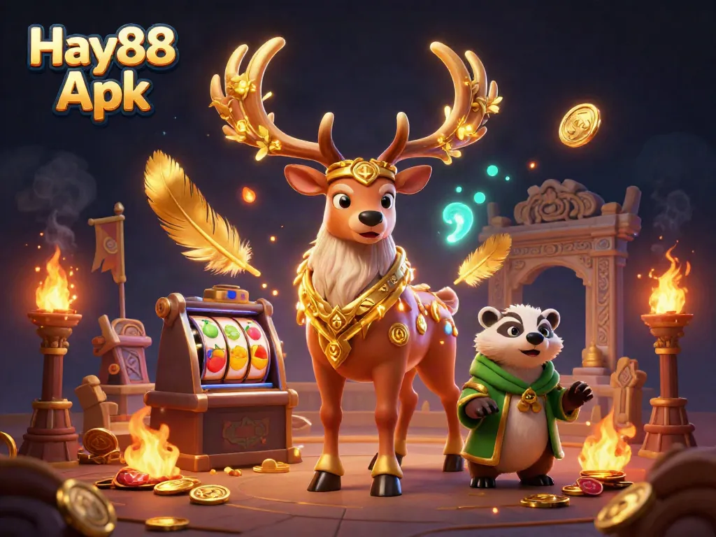 Engage in thrilling gameplay with Hay88 Apk featuring 3D characters and vibrant casino elements.