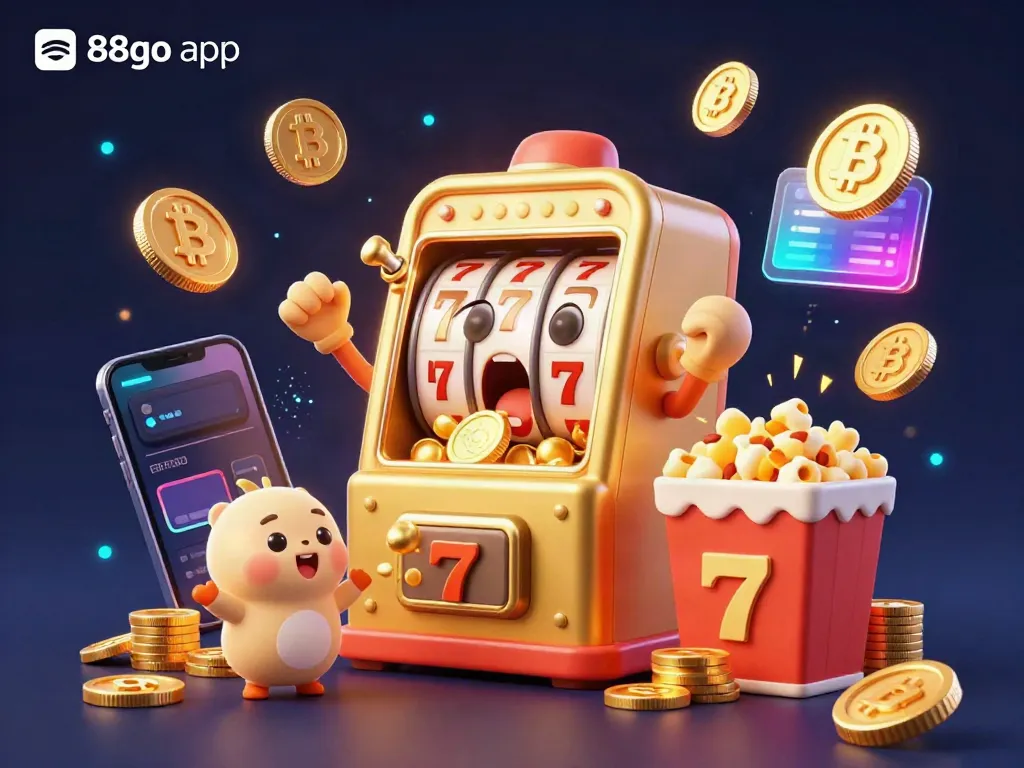 Spin the reels on the 88go app and watch as the golden slot machine hits a jackpot!