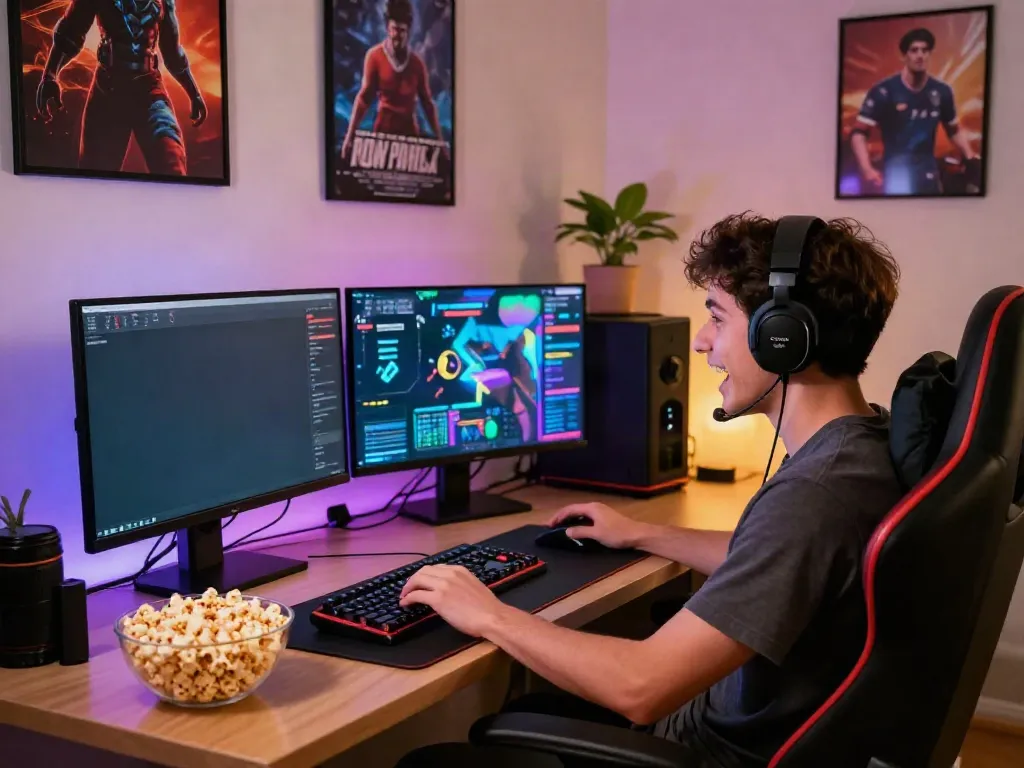 Exciting gaming setup at https://man88.hair/ featuring immersive interface and cozy ambiance