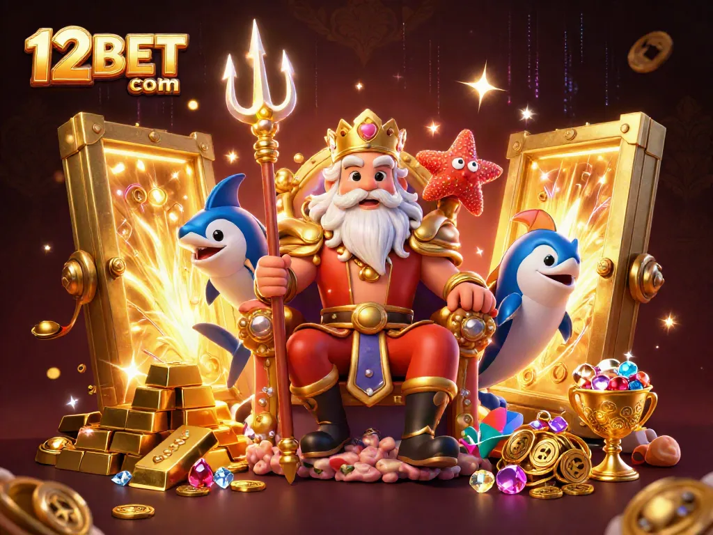 Experience thrilling moments at 12BET com with Neptune surrounded by treasures and excitement.