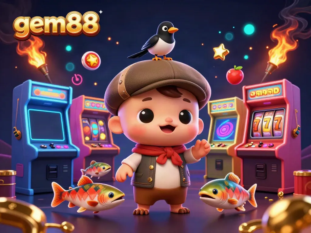 Win big at gem88 with colorful 3D slots, playful characters, and winning symbols!