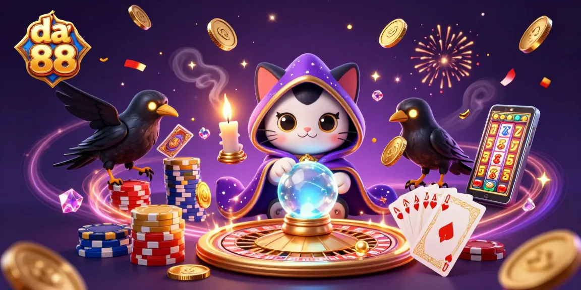Engage with da 88's vibrant casino atmosphere featuring mystical characters and game elements.