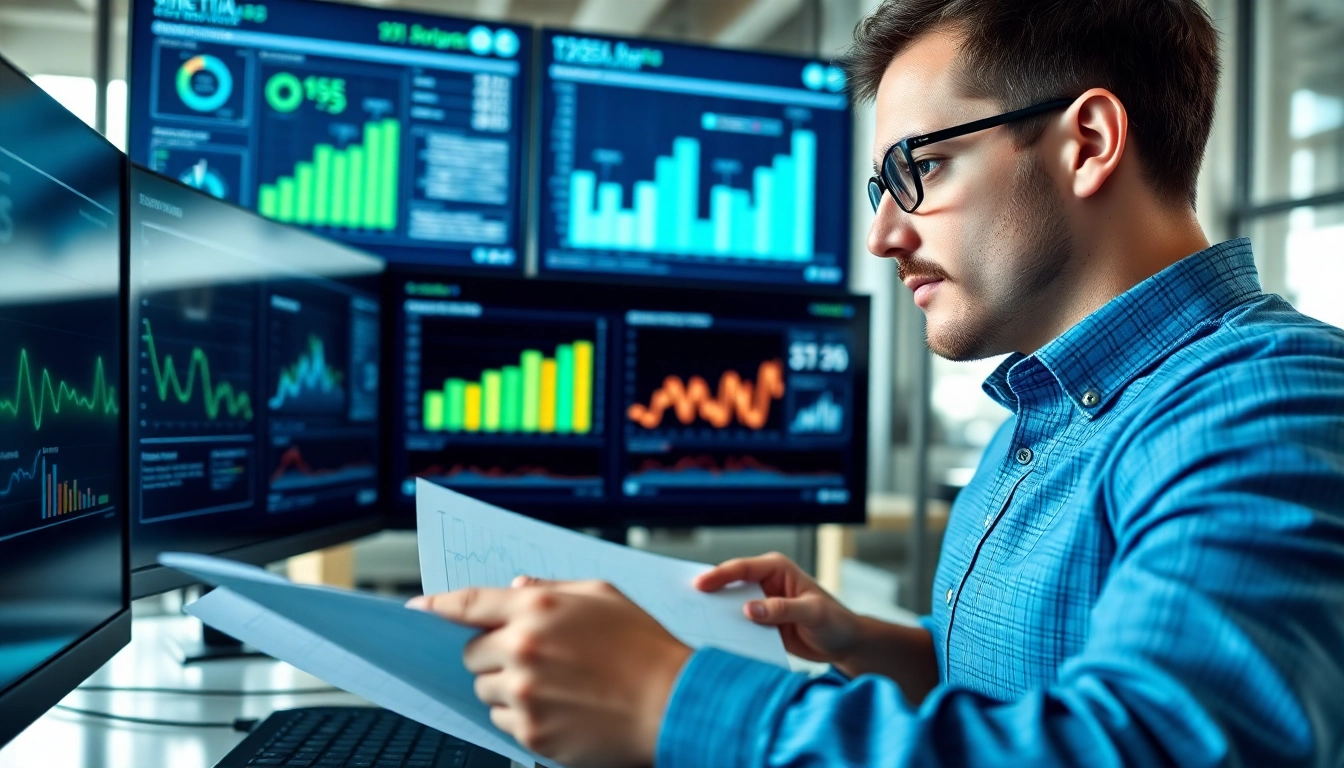 Engaging data analyst focused on new product demand forecasting insights in a modern office.