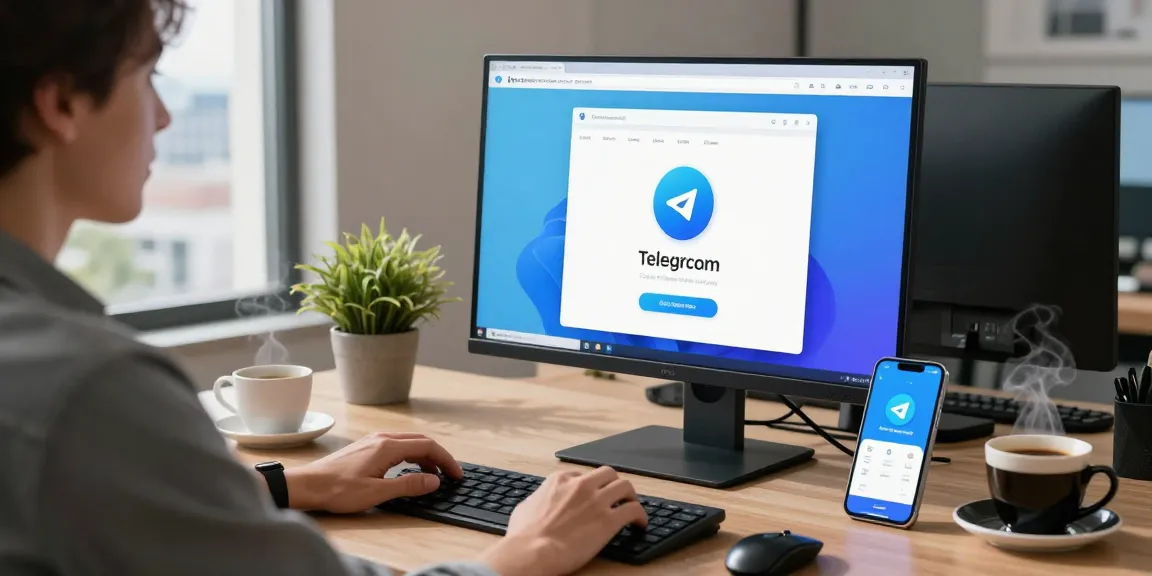 Engaging with the Telegram Web Version in a vibrant workspace, showcasing modern digital interaction.