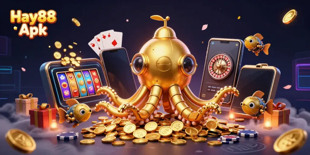 Experience thrilling gameplay with Hay88 Apk - a vibrant scene of gambling excitement.