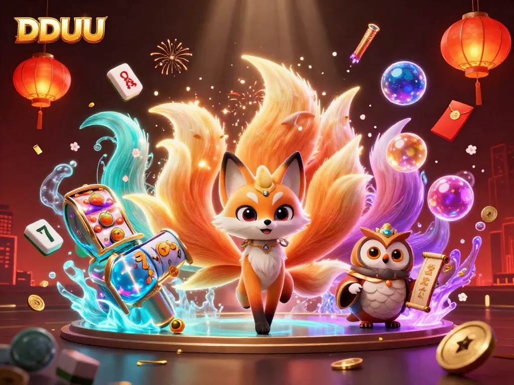 Engage with DDUU's dynamic online casino experience through an enchanting 3D illustration.