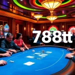 Experience the excitement of 788t as players engage in thrilling casino games at an elegant poker table.