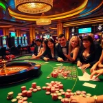 Experience the excitement of sunwin at a luxurious casino with vibrant games and engaged players.