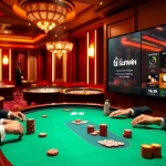Experience the thrill of betting with tải sunwin at a luxurious casino poker table.