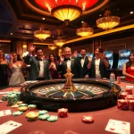 Players enjoying high-stakes games at 7hh casino, showcasing luxury and excitement.