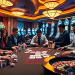 Experience the excitement at i9 bet with vibrant gaming tables, poker chips, and a roulette wheel.