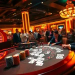 Experience the excitement of sunwin at a lively casino poker game with vibrant atmosphere.