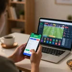 Fazendo apostas em esportes ao vivo usando o aplicativo 337bet com visuais atraentes e interface dinâmica.