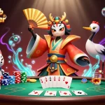 Engaging depiction of Các hình thực cược trong Poker showing strategic gameplay at a vibrant table full of colorful chips and cards.