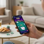 Engaging with DA88's casino app on a smartphone during an exciting online gambling session