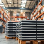 Explore Liquidation iPhone Pallets for Sale – 20 Units (High Resale Value) stacked in a vibrant warehouse.