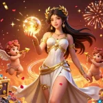 Experience the dazzling tỷ lệ kèo nhà cái with golden orbs and cherubs in a rich casino scene.