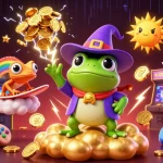 Join the excitement at 888New as the weather wizard frog conjures a storm of gold coins.