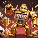 Experimente a emoção do 813bet com um gorila mech em ação, lutando por jackpots e prêmios.