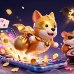 Red88 showcases a superhero dog & hamster in a vibrant casino scene, capturing the thrill of gaming.