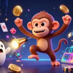 Experience exciting wins with 88 SN's haunted casino featuring a playful poltergeist monkey and curious puppy.