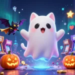 Experience thrilling gaming at lu88 with colorful ghostly characters in a haunted casino setting.