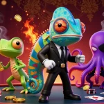 Spin to win at man88 with the chameleon hero and colorful casino games.
