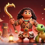 Engage in online sports betting with a vibrant 3D illustration of a hawk demigod and turtle amid dynamic betting elements.
